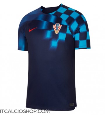 Croazia Seconda Maglia Mondiali 2022 Manica Corta